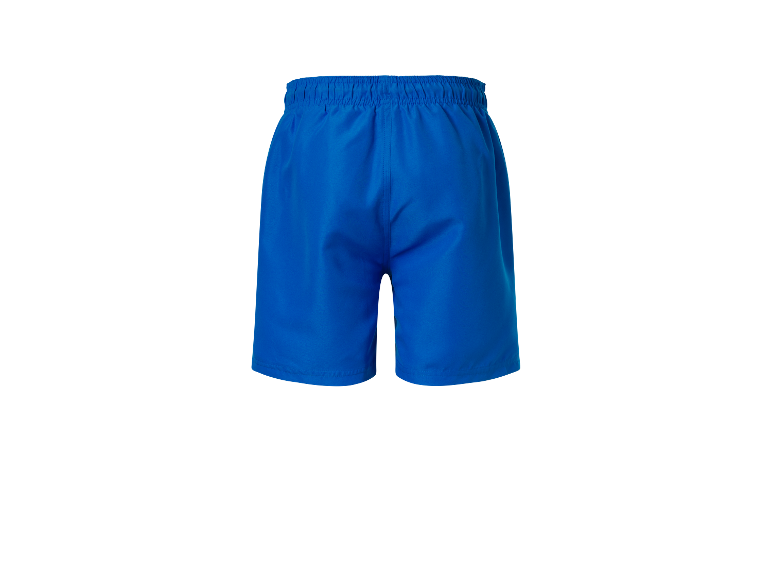 Blauwe shorts, van achteren gezien.