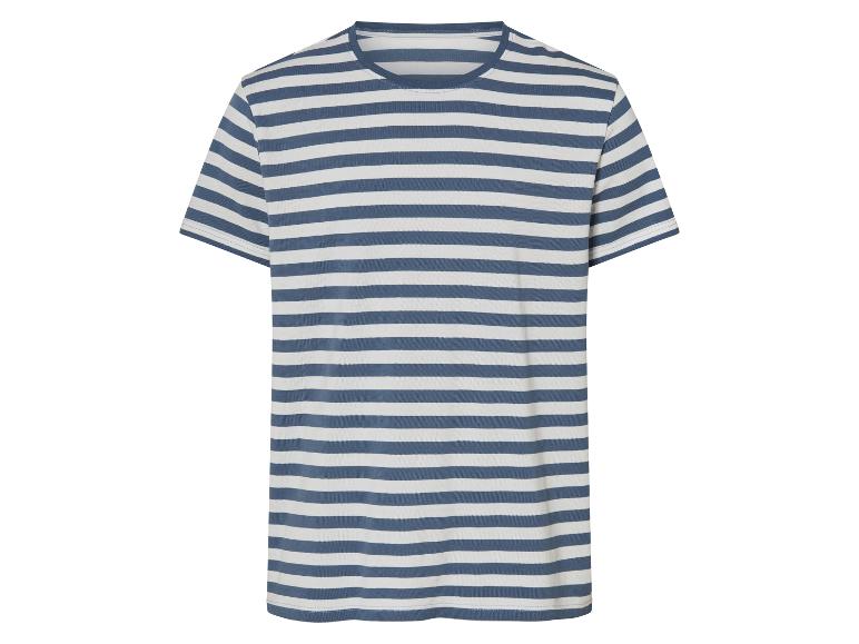 Heren nachthemd met blauw-witte strepen.