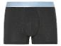 Zwarte boxershorts met blauwe elastische band.