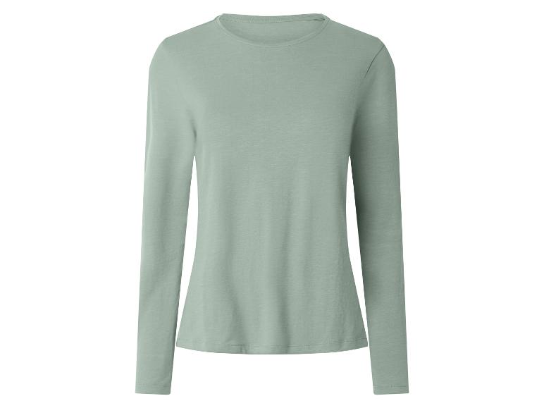 Dames T-shirt met lange mouwen in lichtgroene kleur