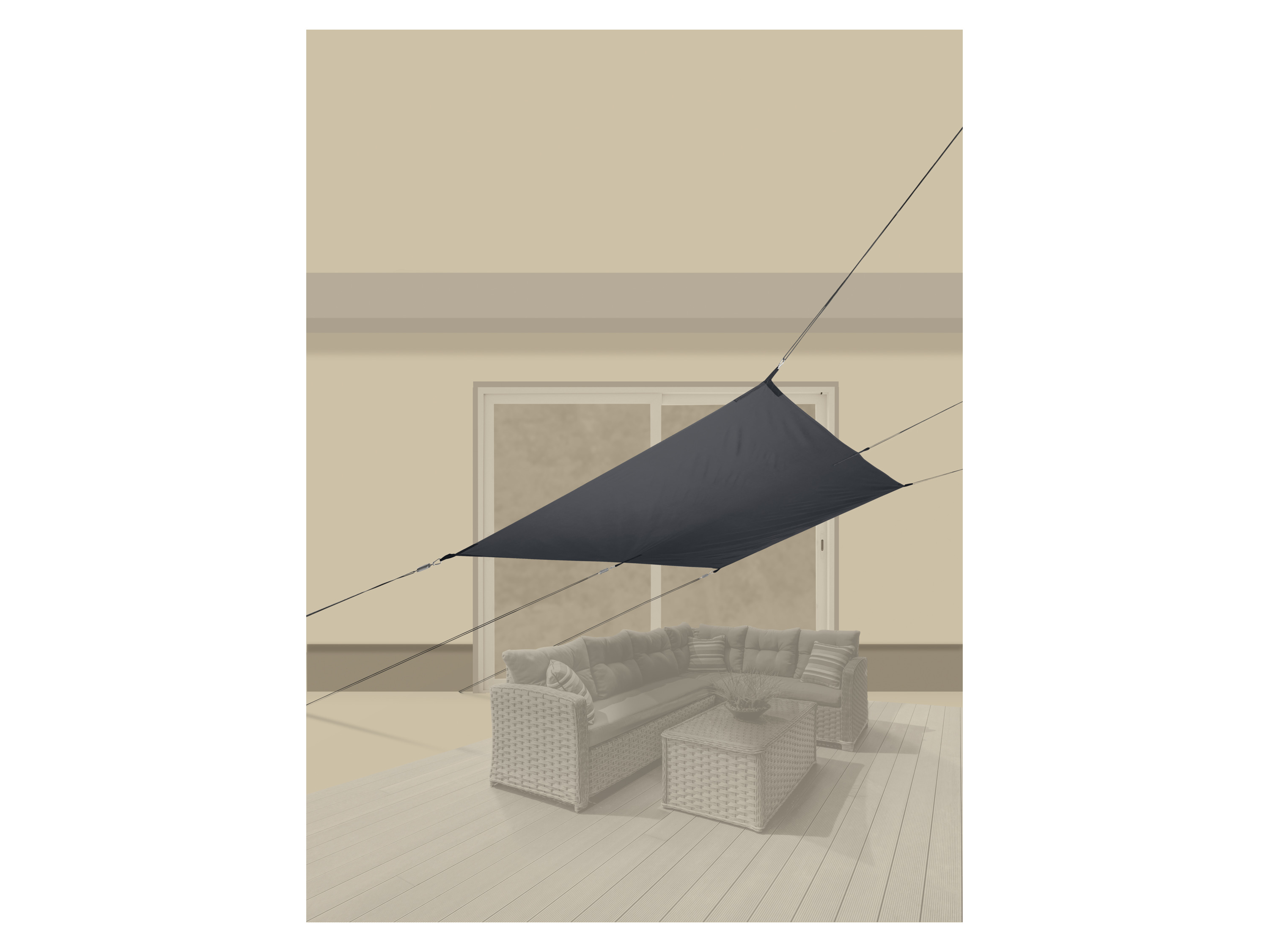 LIVARNO Schaduwdoek 300 x 200 cm (Antraciet)