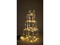Verlichte kerstcadeaudoos decoratie met een witte kerstbal en dennentak.