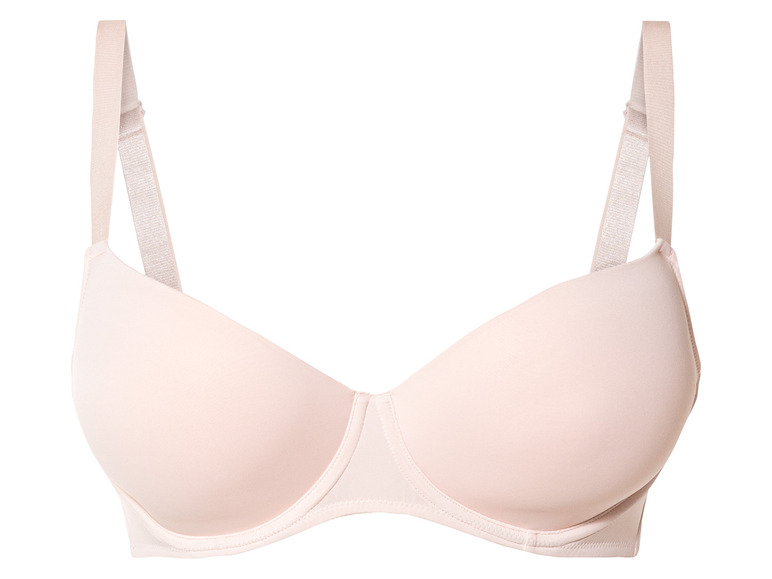 Een lichtroze bh met brede bandjes.