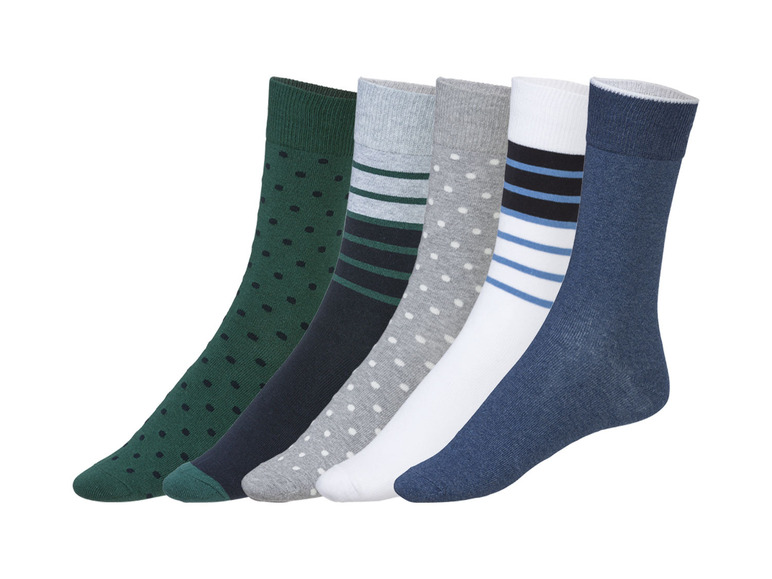 Afbeelding van 5 paar heren sokken (43-46, Zwart/grijs/groen/marineblauw/blauw)