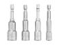 Set van vier chroom-vanadium dopsleutels, maten 6mm, 8mm, 10mm en 12mm.