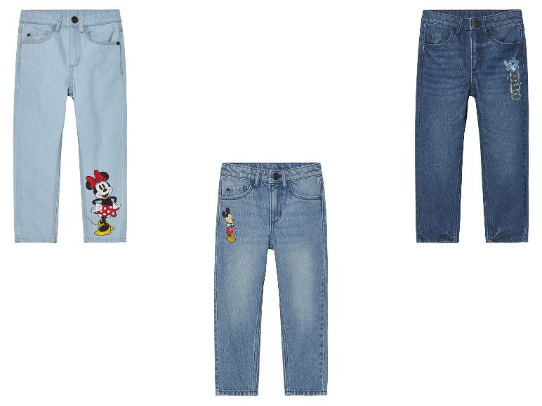 Kinderjeans met Mickey en Stitch print.