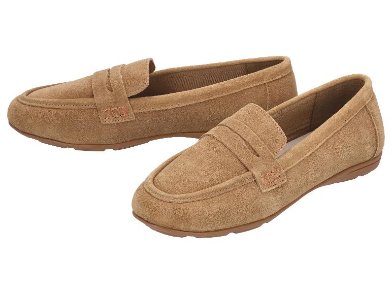 Bruine suède loafers