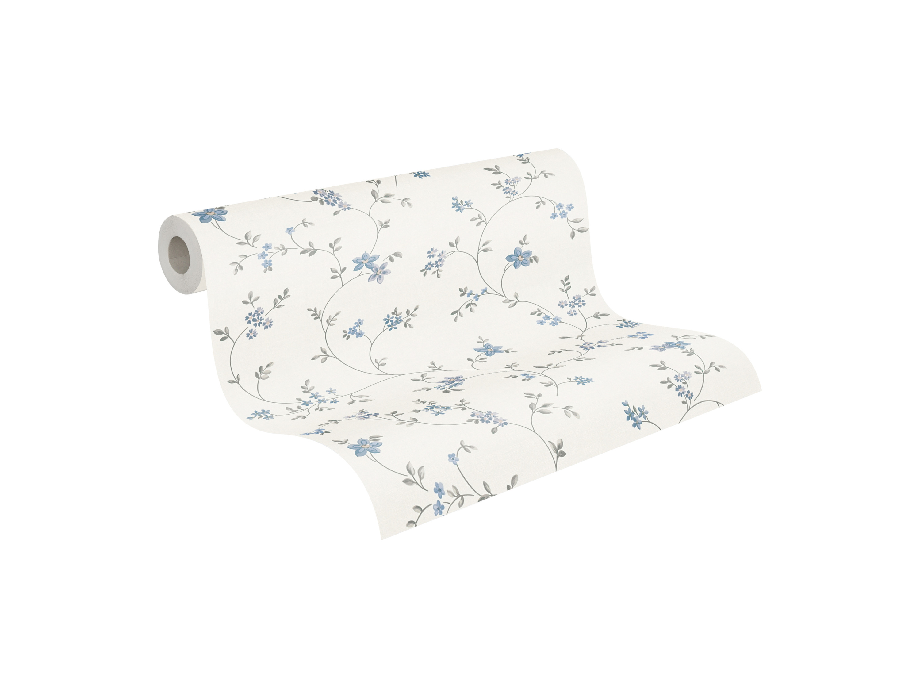 AS CRÉATION Vliesbehang 10,05 m x 53 cm (Wit met lichtblauw, 10,05 x 0,53 m)