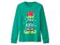 Groen shirt met lange mouwen met een kerstelfontwerp en de tekst „Let's Take an Elfie“.