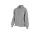 Grijze hoodie met een klein hartje op de borst.