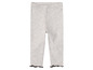 Grijze gebreide leggings met kantdetails voor baby's.
