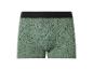 Herenboxershorts in groen met een zwarte tailleband en een bladpatroon.