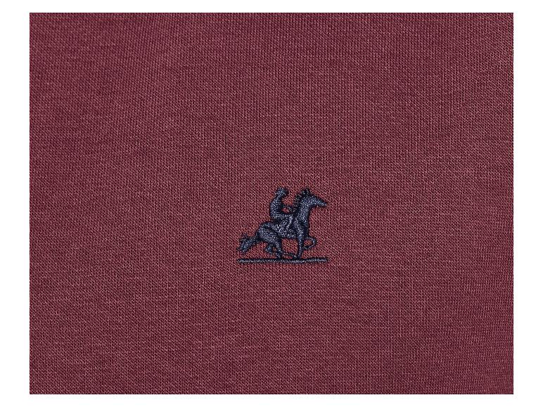 Bordeauxrode poloshirt met geborduurde ruiter.