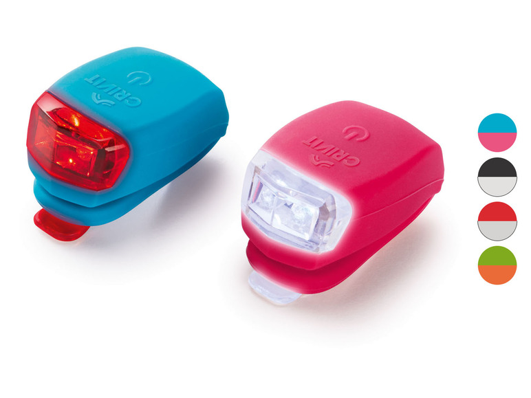 Twee Grivit fietslampjes, een rood en een wit