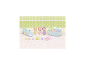 Badspeelgoedset met konijntjes, trein, eendjes en accessoires in pastelkleuren.