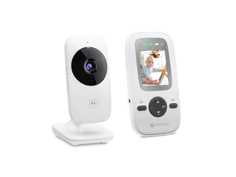 Motorola babyfoon met camera en scherm.