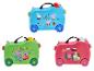Drie kinderkoffers met Peppa Pig-personages en teksten 'Cool Adventures', 'Together Play Family', 'Are We There Yet?'