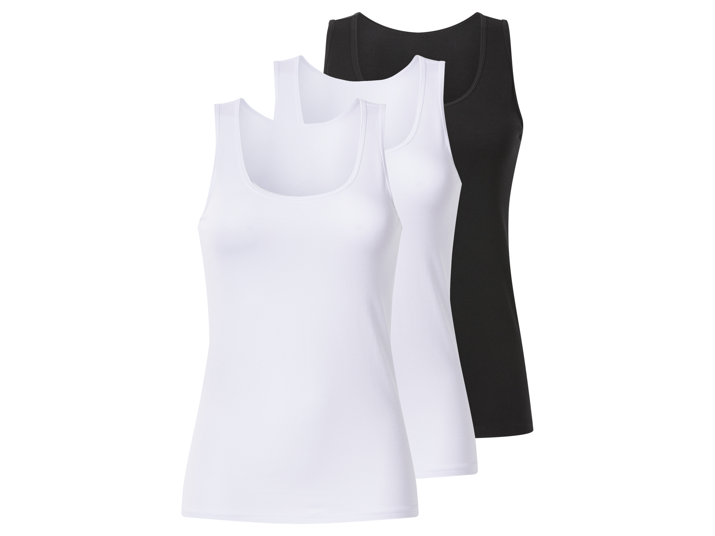 esmara Set van 3 dames tops (Zwart/wit, M (40/42))