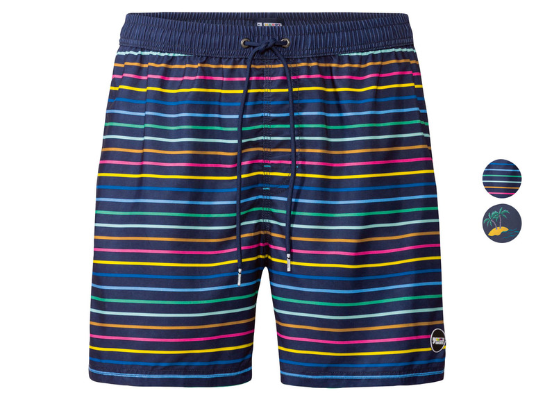 Ga naar volledige schermweergave: Happy Shorts Heren zwemshort, in zomers design, met Peaching-effect - afbeelding 1