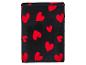 Zwarte deken met rode hartjes