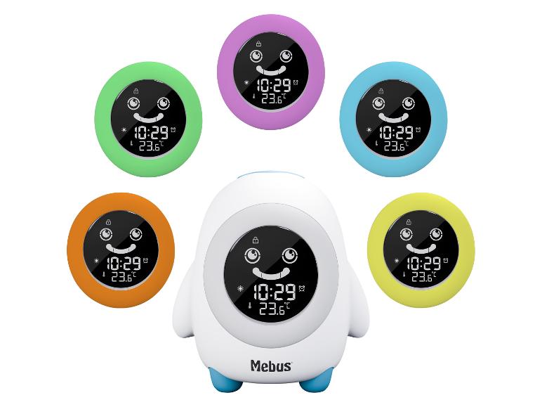 Kleurrijke Mebus kinderklokken en thermometers.