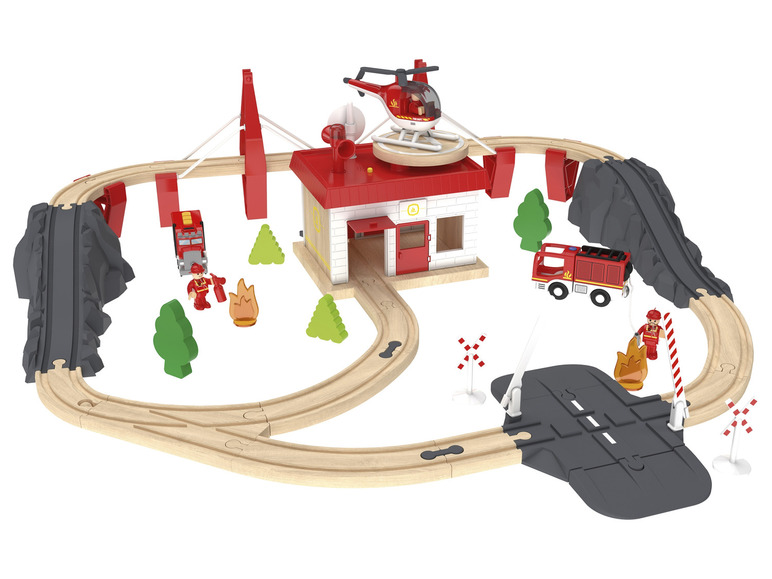 Ga naar volledige schermweergave: Playtive Houten spoorweg boerderij of brandweerwagen - afbeelding 4