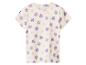 Wit T-shirt met korte mouwen en paarse en roze bloemenprint