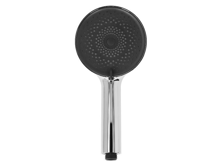 Chromen handdouchekop met zwarte sproeierplaat