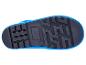 Blauwe en zwarte rubberen laarszool met antislip patroon