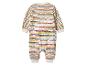 Gestreept babypakje in wit met kleurrijke strepen