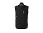 Zwart mouwloos sportvest met rits en reflecterende details.