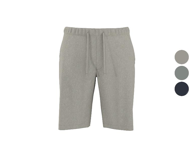 Grijze herenshort met trekkoord, gepresenteerd in drie kleuren.