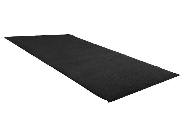 Zwarte rechthoekige mat op witte achtergrond.