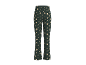 Donkergroene pyjamabroek met feestelijke kerstmotieven.