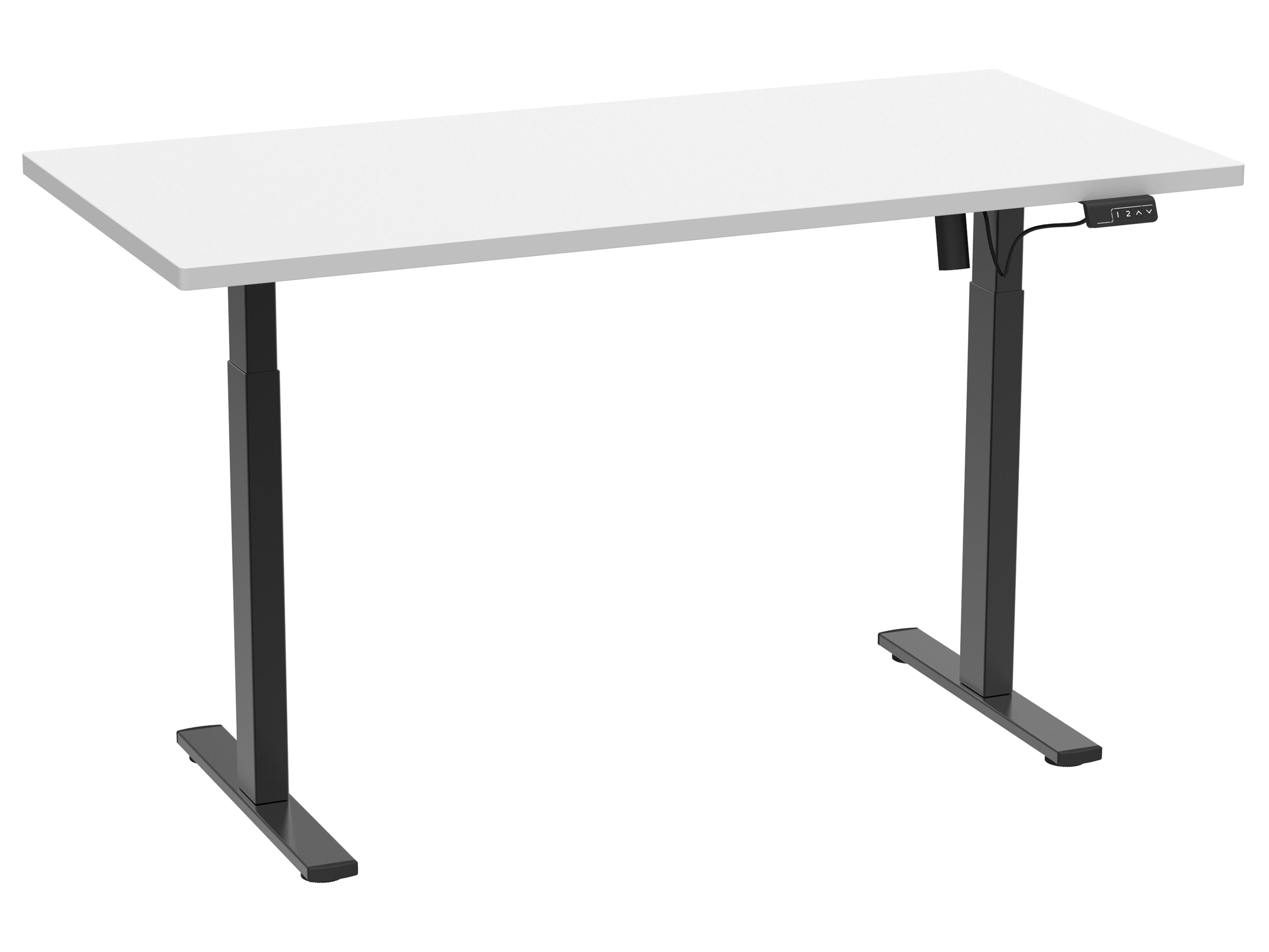 VCM Elektrisch verstelbaar bureau E-Lona (Wit/zwart, 140 x 80 cm)