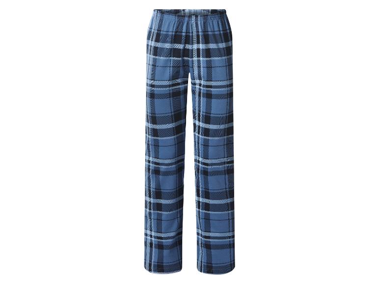 Heren blauwe geruite pyjamabroek.