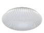 Ronde witte plafondlamp met grijze radiale strepen en kleine stippen.