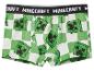 Groene en witte boxershorts met Minecraft-thema en Creeper-gezichten.