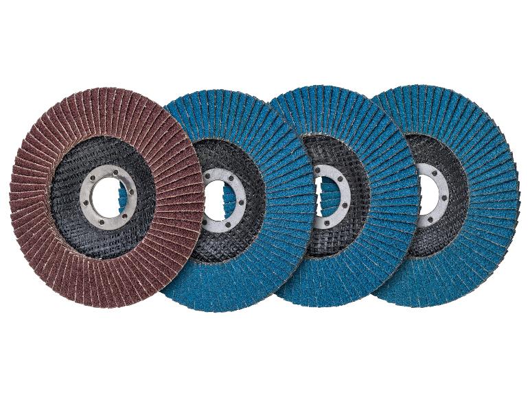 Blauwe en bruine schijven voor schuren.