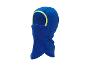 Blauwe kinder fleece bivakmuts met gele rand