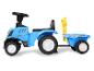 Blauwe New Holland kindertrekker met aanhanger.