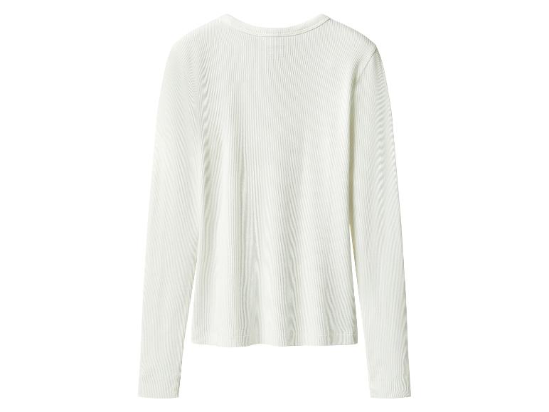 Wit geribbeld shirt met lange mouwen, achterkant