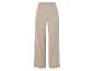 Beige, wijde broek met elastische tailleband.
