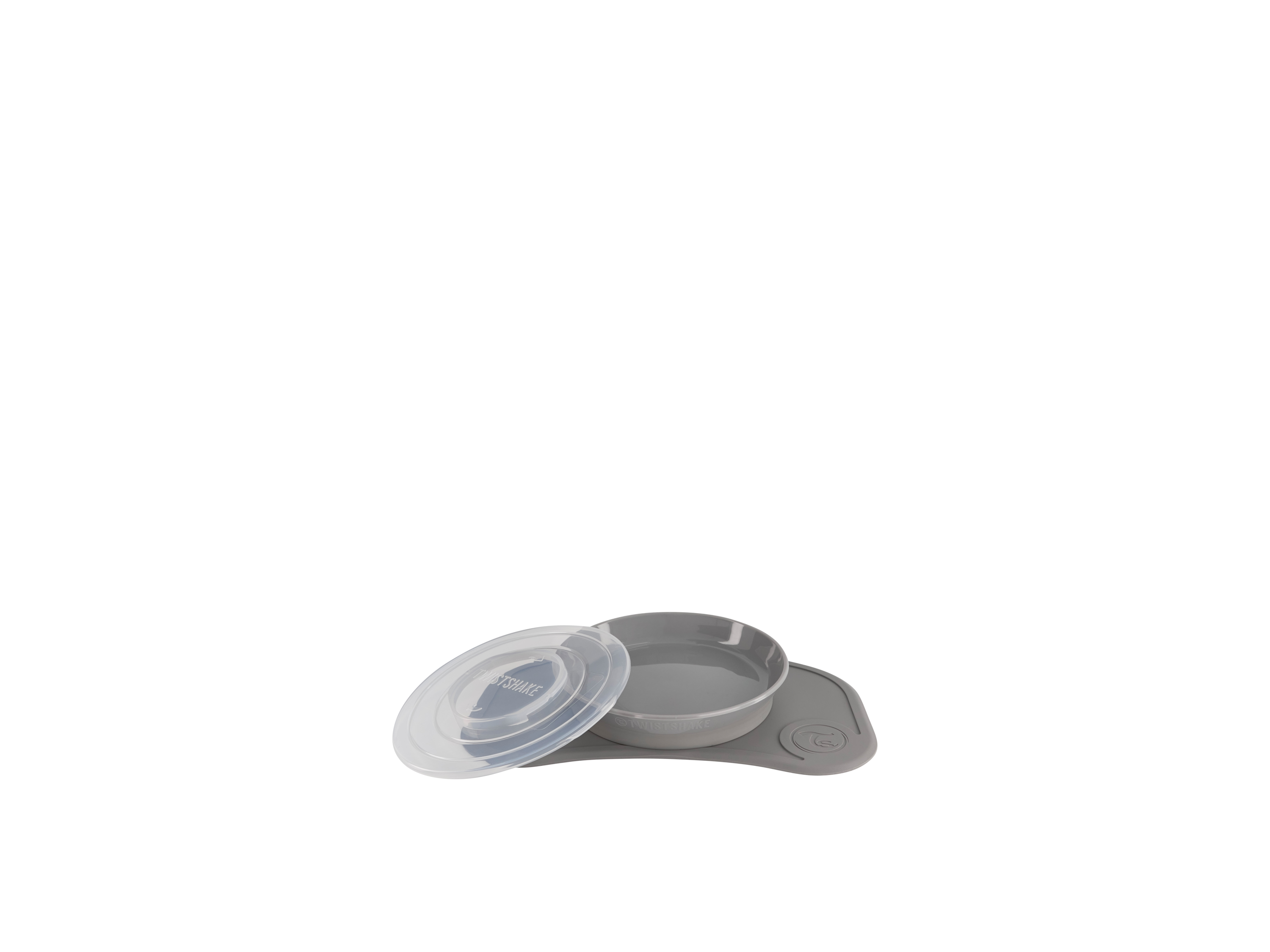 TWISTSHAKE Click Mat Mini met bord, veilig en vrij van schadelijke stoffen. (Grijs)