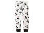 Witte pyjamabroek met Mickey Mouse-print en zwarte boorden.