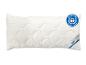 Wit gewatteerd kussen met Blauer Engel eco-logo en BeCo label.