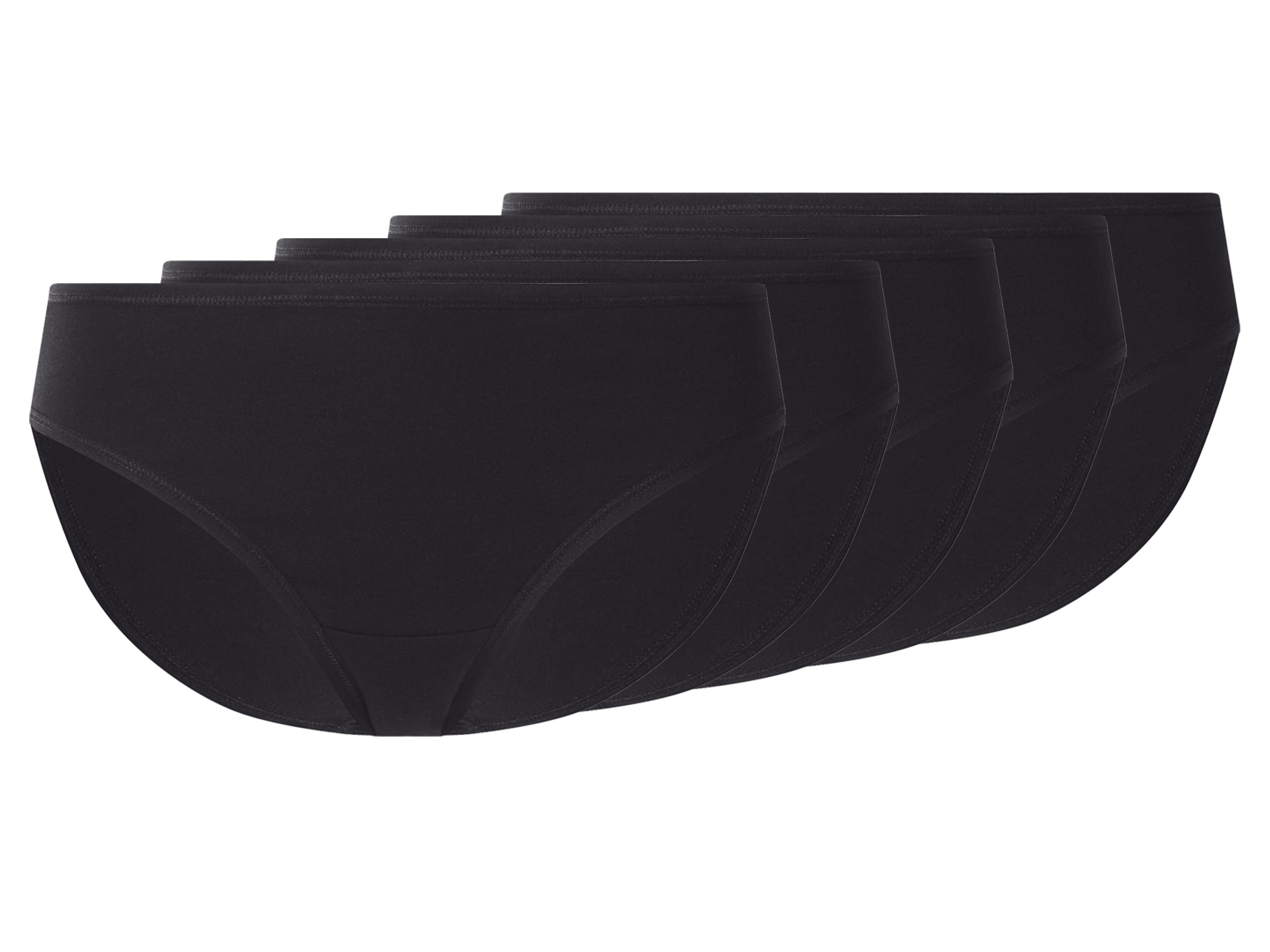esmara Set van 5 dames onderbroeken (Zwart, XS (32/34))