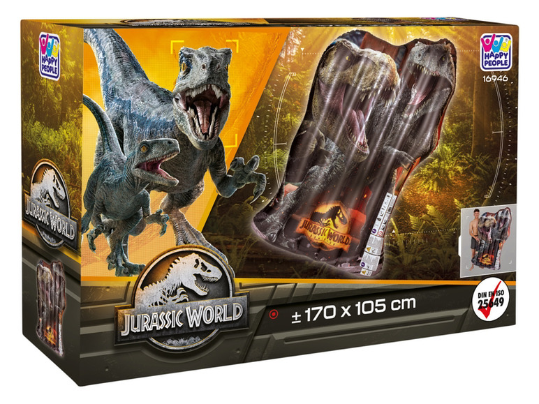 Jurassic World zwembad opblaasbaar met T-Rex en velociraptors.
