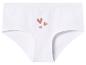 Witte damesonderbroek met roze hartjesprint.