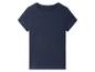 Donkerblauw t-shirt met korte mouwen.